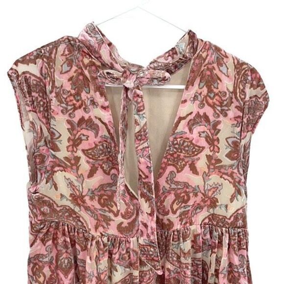 Free People Womens All the Time Velvet Babydoll Mini Dress Petal Combo Small NWT - Picture 8 of 13